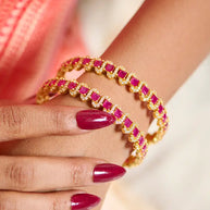 Ruby Bangles in 92.5 Silver - Silsila by Dvaar