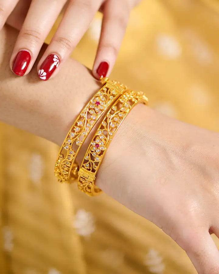 Rohini Bangles in 92.5 Silver - Silsila by Dvaar