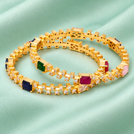 Navratna Bangles in 92.5 Silver