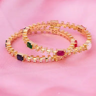 Navratna Bangles in 92.5 Silver - Silsila by Dvaar