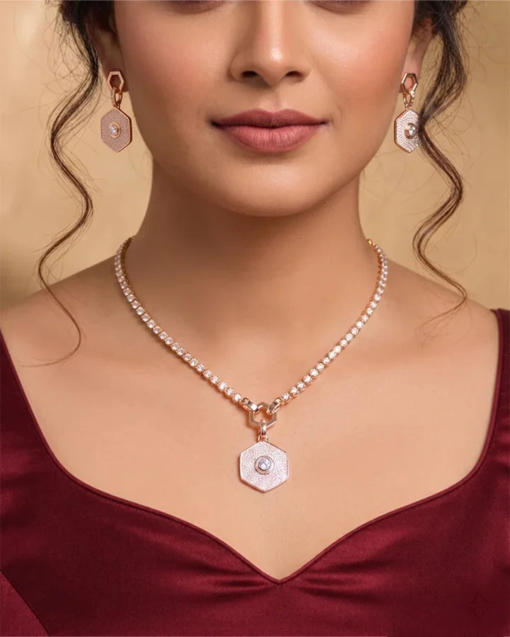 Hexa Necklace in 92.5 Silver