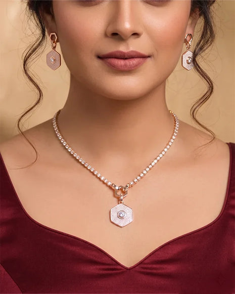 Hexa Necklace in 92.5 Silver