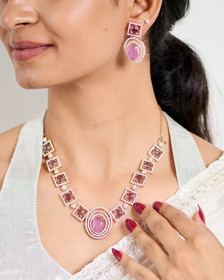 Amethyst Necklace in 92.5 Silver