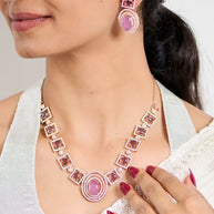 Amethyst Necklace in 92.5 Silver