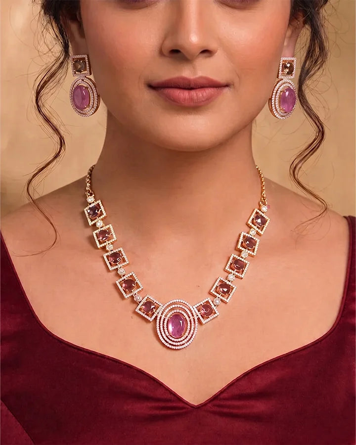 Amethyst Necklace in 92.5 Silver