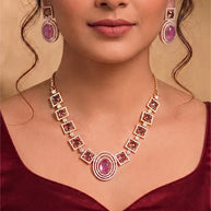 Amethyst Necklace in 92.5 Silver