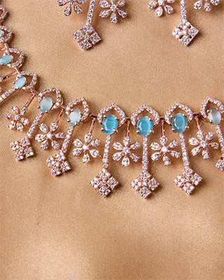 Aqua Serenity Necklace in 92.5 Silver