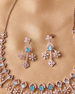 Aqua Serenity Necklace in 92.5 Silver