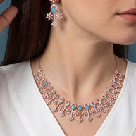 Aqua Serenity Necklace in 92.5 Silver