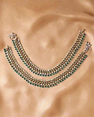 Emerald Payal in 92.5 Silver