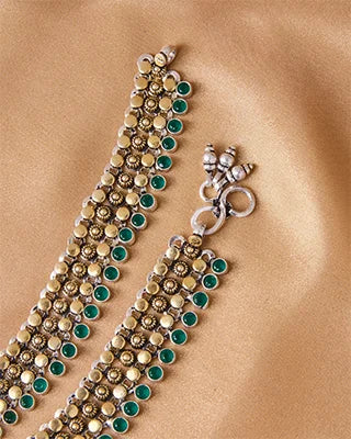 Emerald Payal in 92.5 Silver