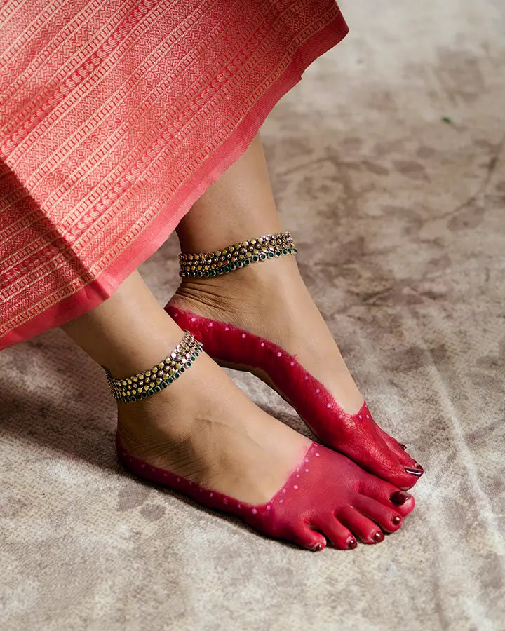 Emerald Payal in 92.5 Silver