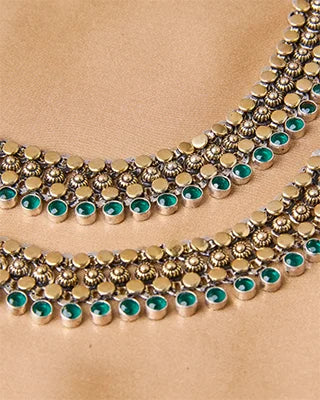 Emerald Payal in 92.5 Silver