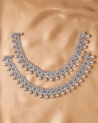 Oxidized Payal in 92.5 Silver