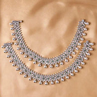Oxidized Payal in 92.5 Silver
