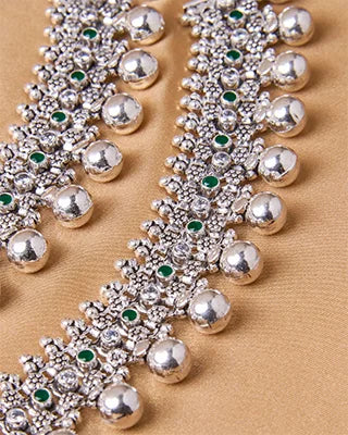 Oxidized Payal in 92.5 Silver