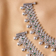 Oxidized Payal in 92.5 Silver