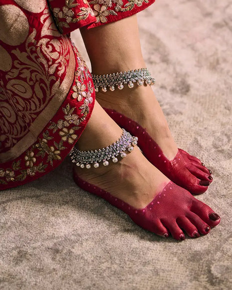 Oxidized Payal in 92.5 Silver - Silsila by Dvaar