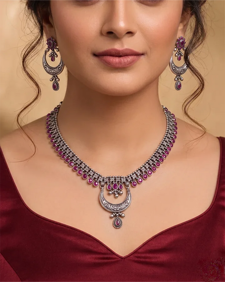 Rajasthani Necklace in 92.5 Silver - Silsila by Dvaar