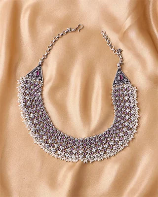 Oxidized Necklace front view - Silsila by Dvaar