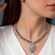 Ghunghroo Necklace in 92.5 Silver - Silsila by Dvaar
