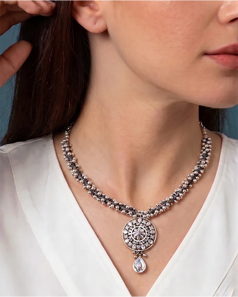 Ghunghroo Necklace in 92.5 Silver - Silsila by Dvaar
