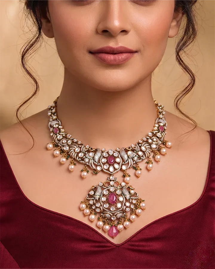 Maharani Necklace in 92.5 Silver