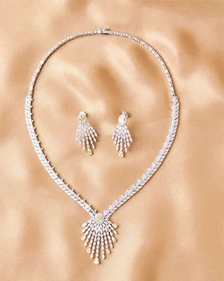 Sunlit Grace Necklace side view - Silsila by Dvaar