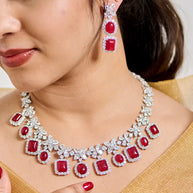 Garnet Glow Necklace in 92.5 Silver