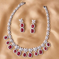 Garnet Glow Necklace in 92.5 Silver