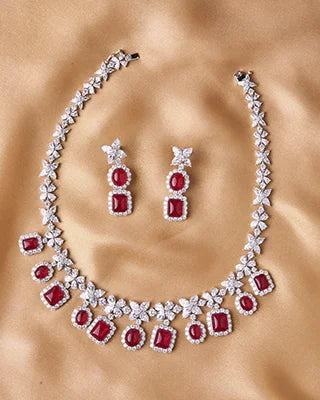 Garnet Glow Necklace in 92.5 Silver