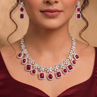 Garnet Glow Necklace in 92.5 Silver