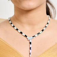 Serpent Noir Necklace in 92.5 Silver
