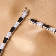 Serpent Noir Necklace in 92.5 Silver
