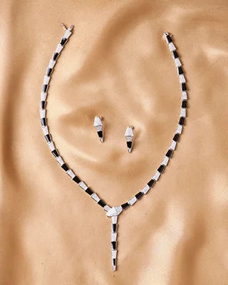 Serpent Noir Necklace in 92.5 Silver