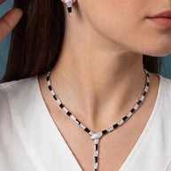 Serpent Noir Necklace in 92.5 Silver