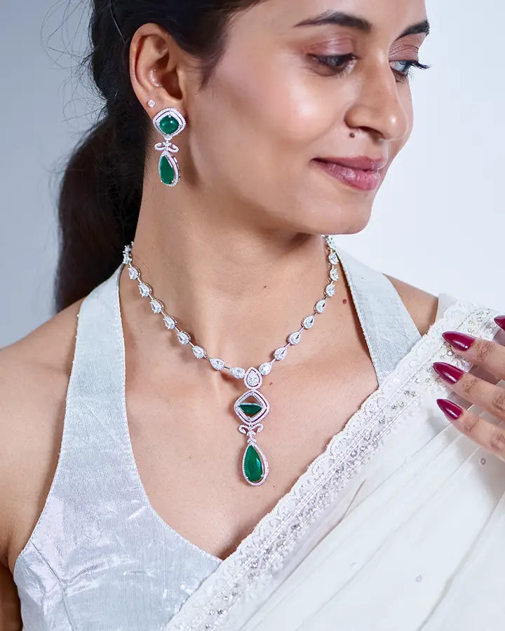 Verdite Necklace detail - Silsila by Dvaar