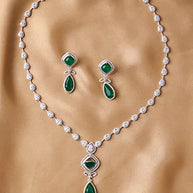 Verdite Necklace front view - Silsila by Dvaar