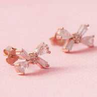 Tiny Bow Studs in 92.5 Silver