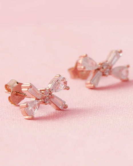 Tiny Bow Studs in 92.5 Silver