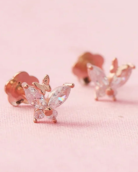 Butterfly Studs in 92.5 Silver