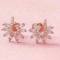 Curved Floral Studs in 92.5 Silver
