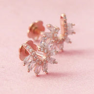 Curved Floral Studs in 92.5 Silver