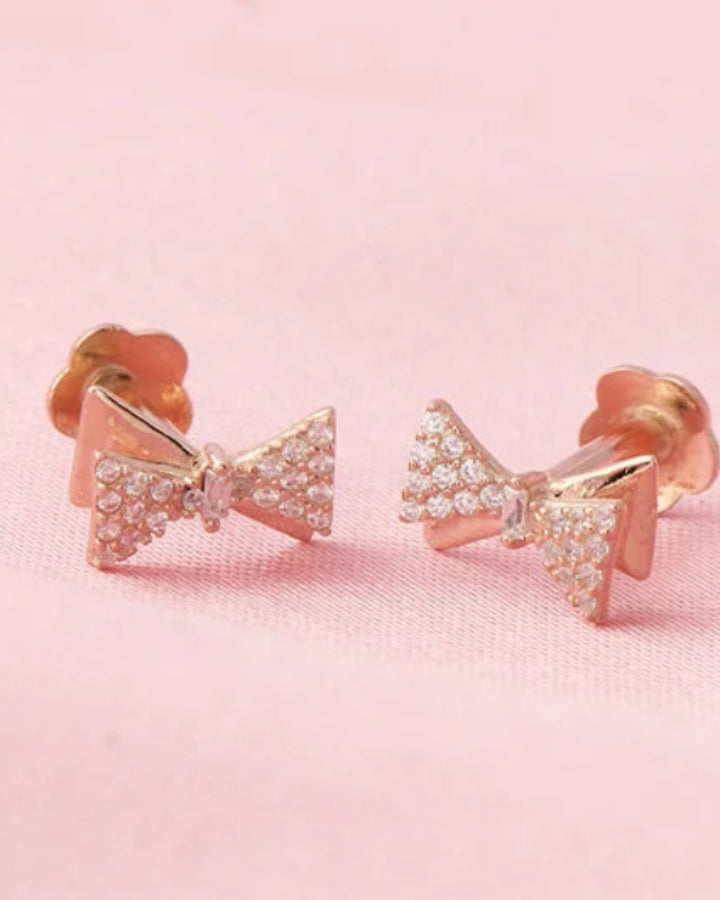 Double Bow Studs in 92.5 Silver