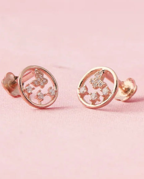 Halo Butterfly Studs in 92.5 Silver