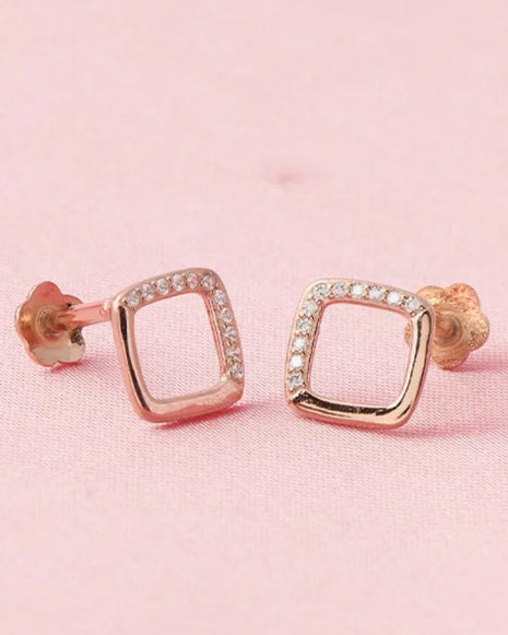 Halo Square Studs in 92.5 Silver