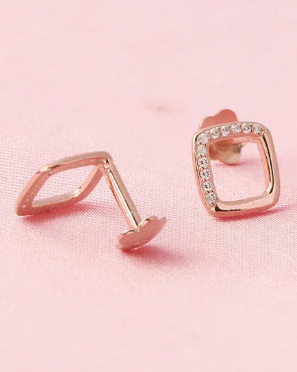 Halo Square Studs in 92.5 Silver