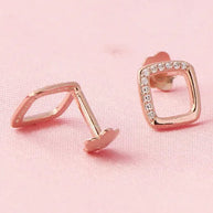 Halo Square Studs in 92.5 Silver