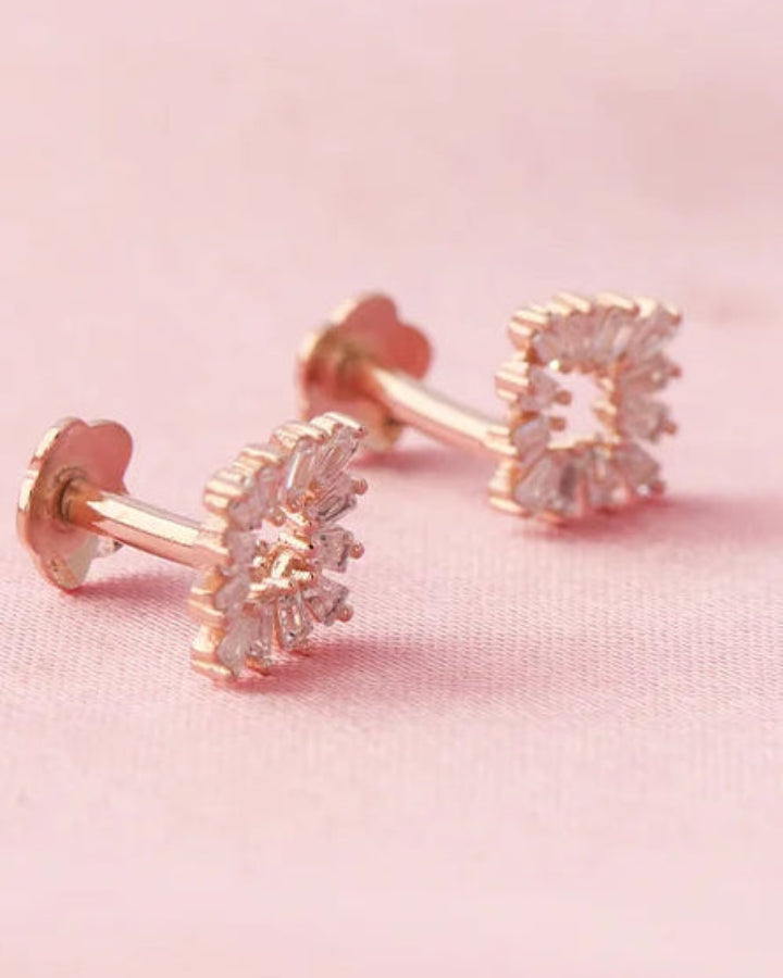 Grid Studs in 92.5 Silver