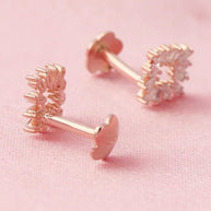Grid Studs in 92.5 Silver
